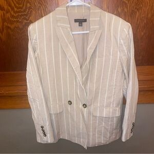 Ann Taylor Women's Cream Pinstripe Blazer
